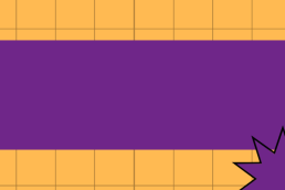 Yellow banner with purple square with the Step Up Migrant Women logo on the left and a woman with a megaphone on the right. The image includes purple stars around. The woman is smiling, ready to speak up.